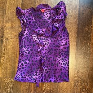 Purple Ombré Leopard Blouse